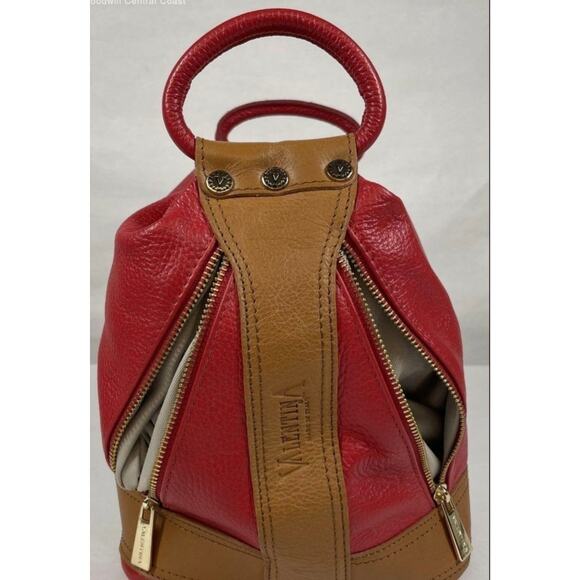 VALENTINA RED TAN LEATHER SLING BAG - Picture 5 of 8